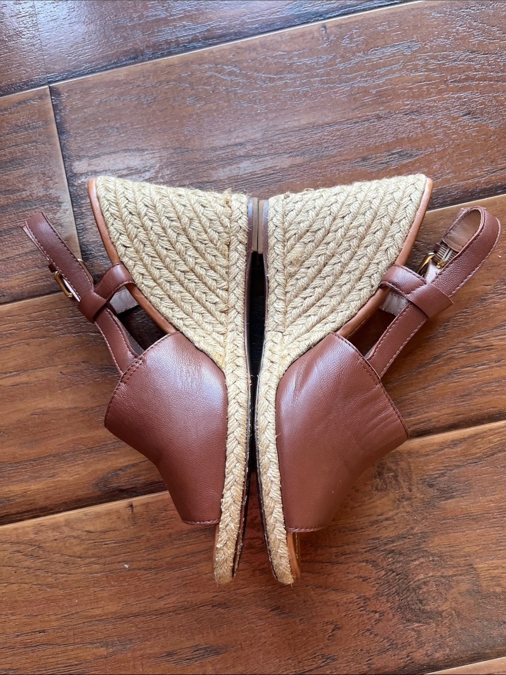kate spade Brown Leather Slingback Peep-Toe Sandals - Picture 3 of 6